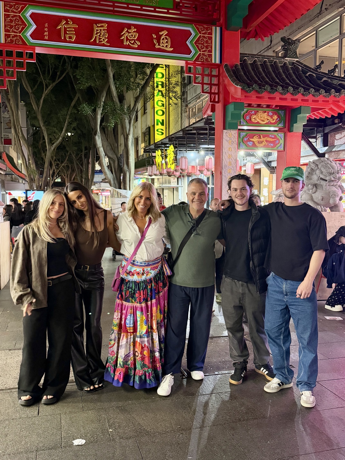 A family evening together in Chinatown.